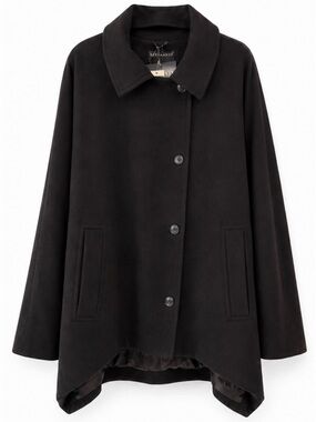 Bernardo Black Button-Front Cape Coat